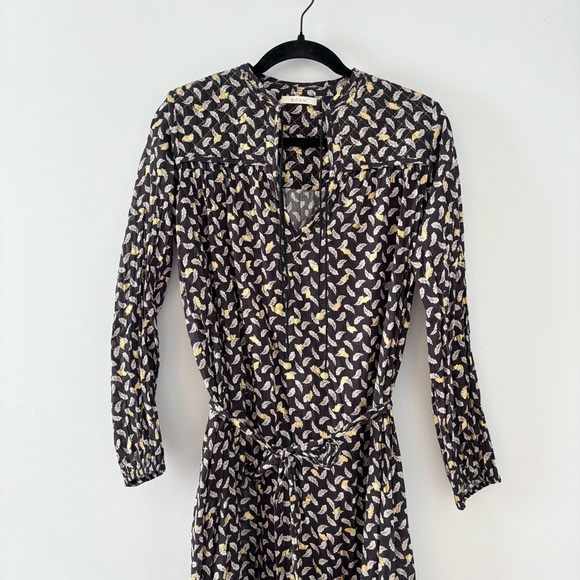 Doen Ivana Belted Printed Midi Dress Wrap High-Low Prairie Boho Cottagecote - Picture 4 of 9